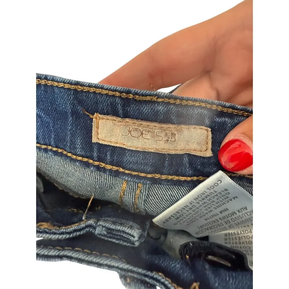 Joe's Baby Blue Dark Wash Distressed Raw Hem Stretch Slim Jeans Size 2T